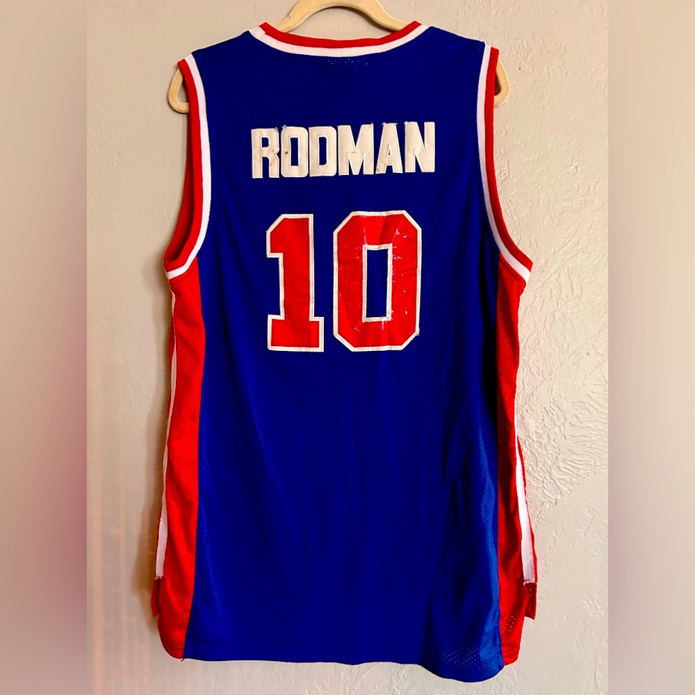 Dennis Rodman 10 Pistons Adidas Basketball Jersey